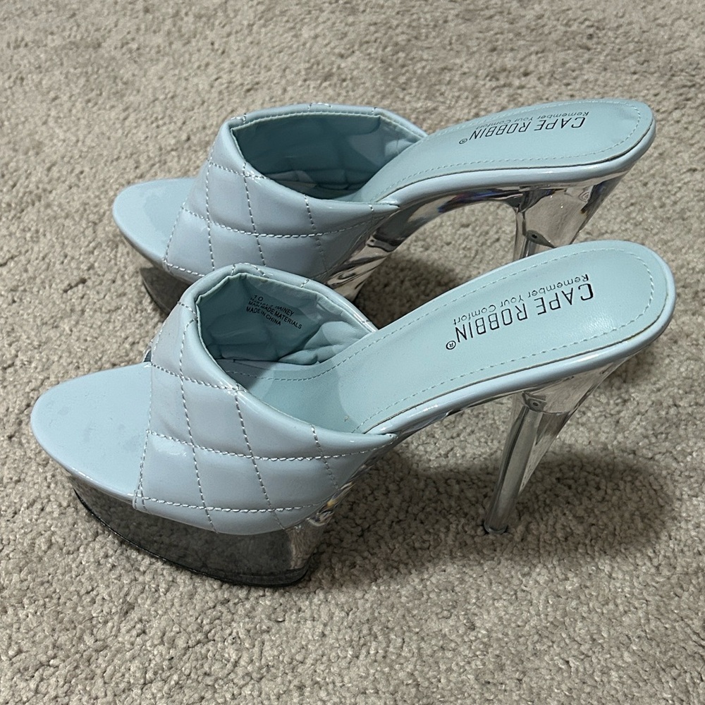 Cape Robbin Quilted Clear Platform Heels